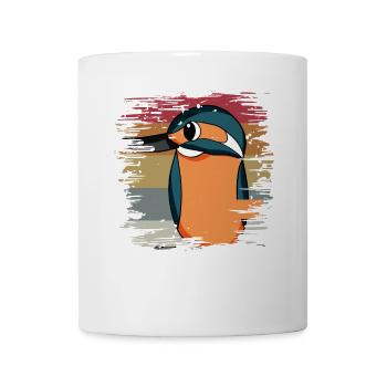 Kingfisher Blue Bird Rétro - Mug blanc - blanc - Devant