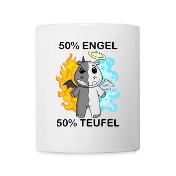 Nilpferd - Engel und Teufel - Tasse - Weiß - Vorne