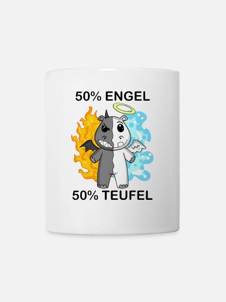 Nilpferd - Engel und Teufel - Tasse - Weiß