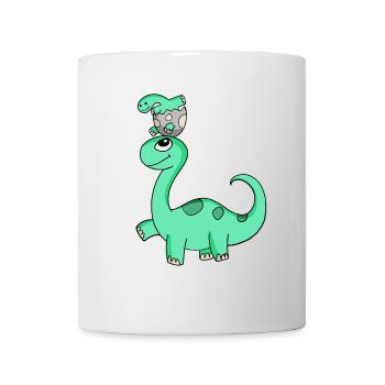 Dinosaurs with Baby Dinosaurs - Mug - white - Front