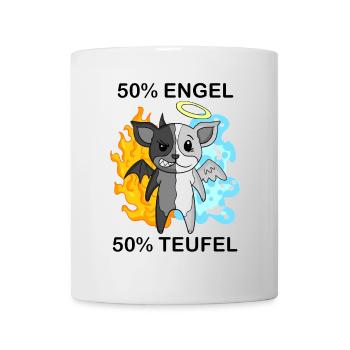 Hund Terrier - Engel und Teufel - Tasse - Weiß - Vorne