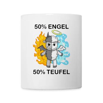 Schaf - Engel und Teufel - Tasse - Weiß - Vorne