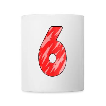 Number 6 - 6 years - Mug - white - Front