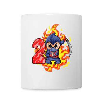 2ème anniversaire Garçon 2 ans Ninja - Mug blanc - blanc - Devant