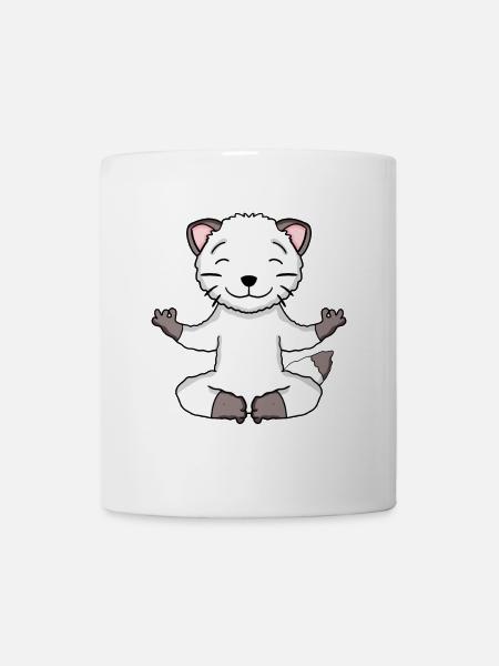 Yoga Katze Katzenbesitzer Japanese Bobtail - Tasse - Weiß