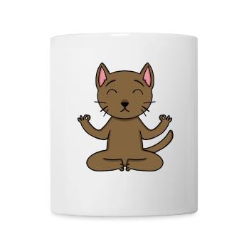 Yoga Katze Katzenbesitzer Abessinierkatze - Tasse - Weiß - Vorne