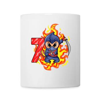 7ème anniversaire Garçon de 7 ans Ninja - Mug blanc - blanc - Devant