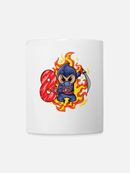 8ème anniversaire Garçon de 8 ans Ninja - Mug blanc - blanc