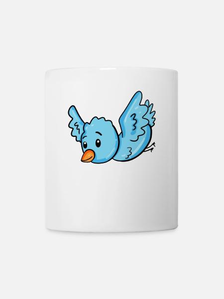 Vogel Blau - Tasse - Weiß