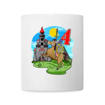 Chevalier 4ème anniversaire 4 ans Jeune cadeau - Mug blanc - blanc - Devant