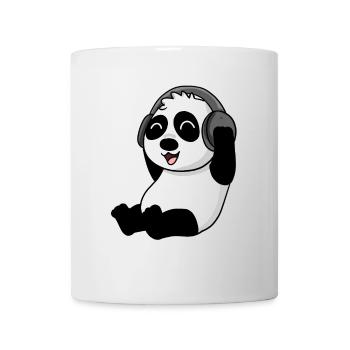 Niedlicher Panda hört Musik - Tasse - Weiß - Vorne