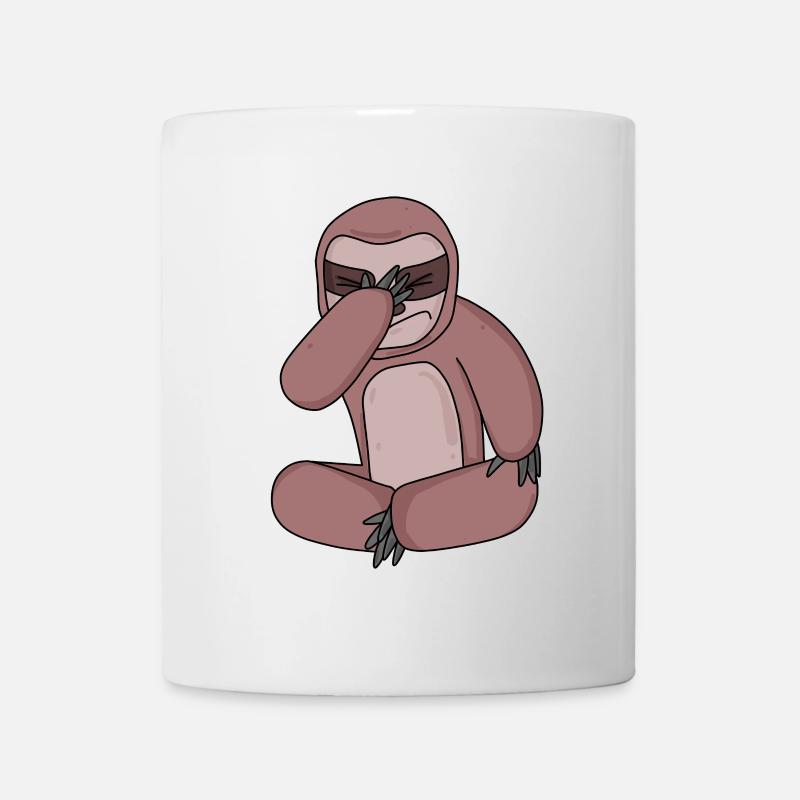 Faultier lustig - Tasse - Weiß