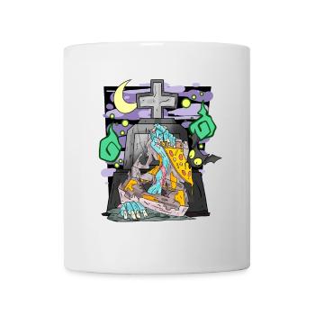Zombie Grabstein Pizza lustig - Tasse - Weiß - Vorne
