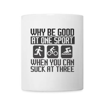 Why triathlon is good in a sport - Mug - white - Front