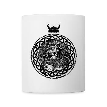 Tête de lion viking - Mug blanc - blanc - Devant