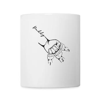 Vater Sohn, der 3 Kinder -Faust -Schub -Outfits - Tasse - Weiß - Vorne