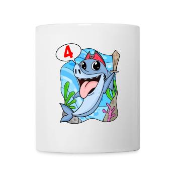 Shark Fish Shark Pirate 4 years old Boy - Mug - white - Front