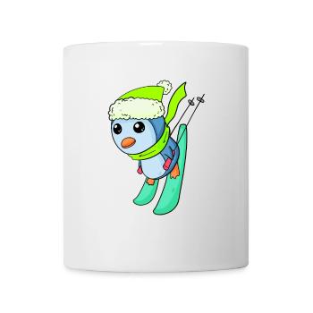 Pinguin Ski Winter Skifahren - Tasse - Weiß - Vorne