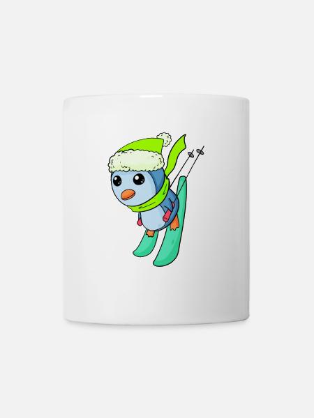 Pinguin Ski Winter Skifahren - Tasse - Weiß