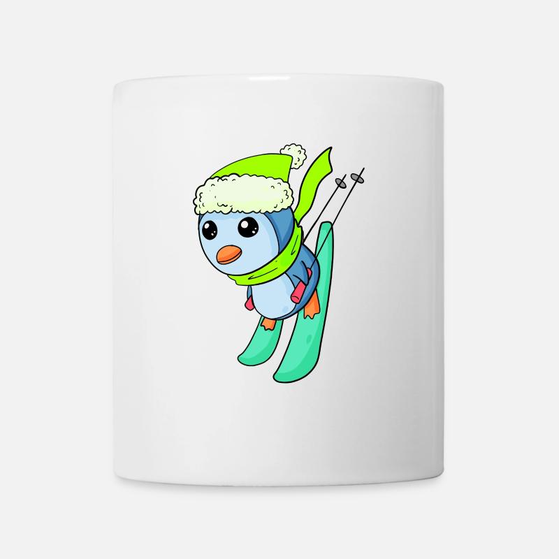 Pinguin Ski Winter Skifahren - Tasse - Weiß