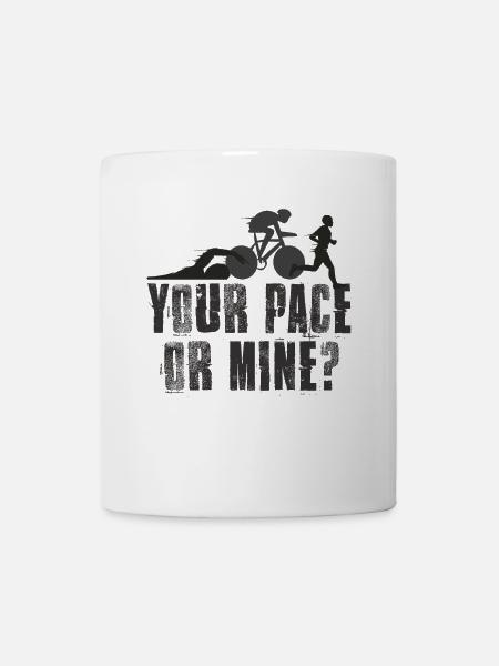 Dein Tempo Oder Meins Triathlon - Tasse - Weiß