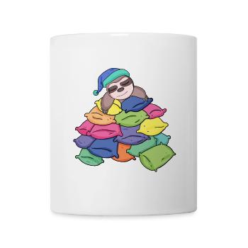Sloth with lots of pillows - Mug - white - Front