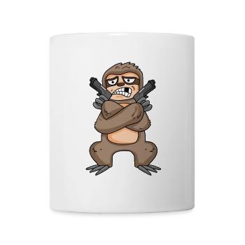 Sloth with pistol - Mug - white - Front