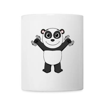Bodybuilder Panda Fitness Motivation Gift - Mug - white - Front
