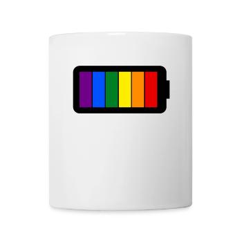 Regenbogenfarben Batterie Loading - Gay Pride - Tasse - Weiß - Vorne