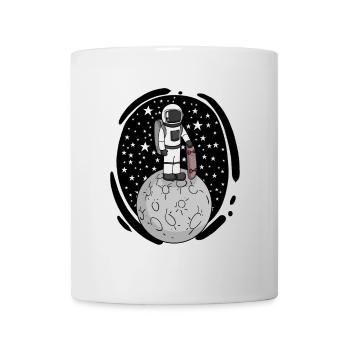 Astronaut with skateboard in space - Mug - white - Front