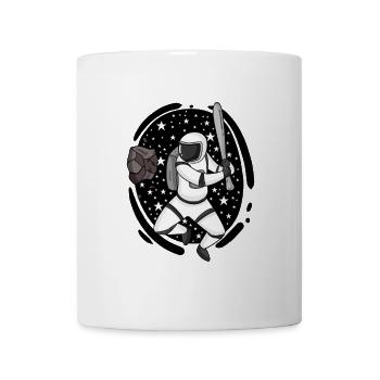 Astronaut mit Baseballschläger im Weltall - Tasse - Weiß - Vorne