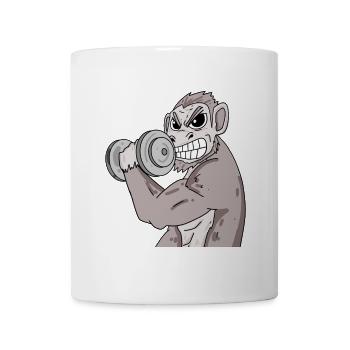 Affe Fitness Motivation Geschenk - Tasse - Weiß - Vorne