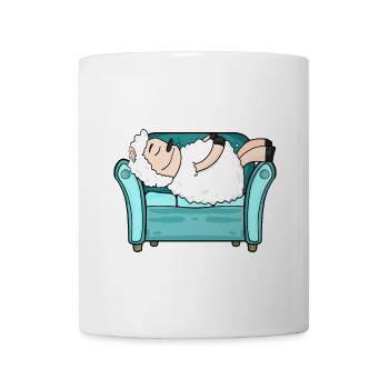 Sheep sleep bed tired lying out sleeping out - Mug - white - Front