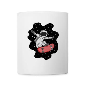 Astronaut with skateboard in space - Mug - white - Front
