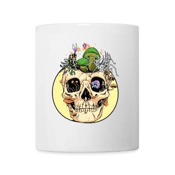 Horror Halloween Spinne Totenkopf Herbst Pilze - Tasse - Weiß - Vorne