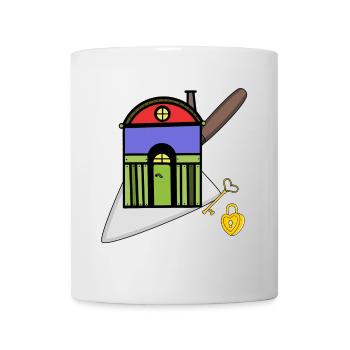 Maurerkelle Handwerker Haus Hütte Bauherr bauen - Tasse - Weiß - Vorne
