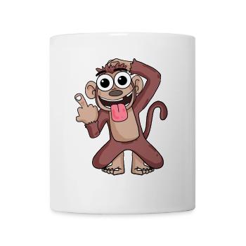 Singe pointant le majeur - Mug blanc - blanc - Devant