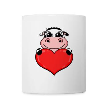 Kuh mit Herz - Liebe Romantisch - Tasse - Weiß - Vorne