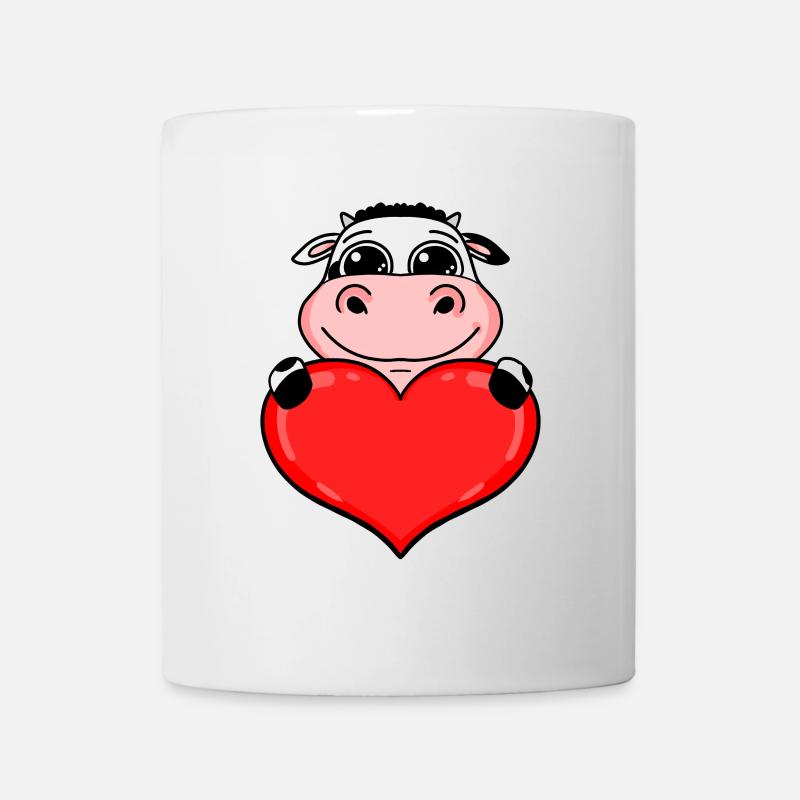 Kuh mit Herz - Liebe Romantisch - Tasse - Weiß