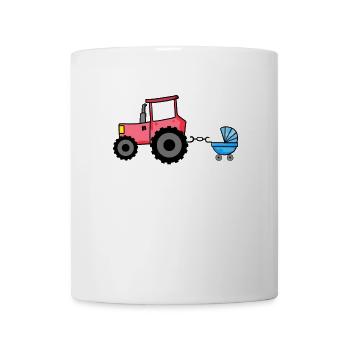Tractor with baby cart - Mug - white - Front