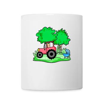 Tractor with baby cart - Mug - white - Front