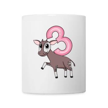Girl 3 years old Okapi 3rd birthday gift - Mug - white - Front