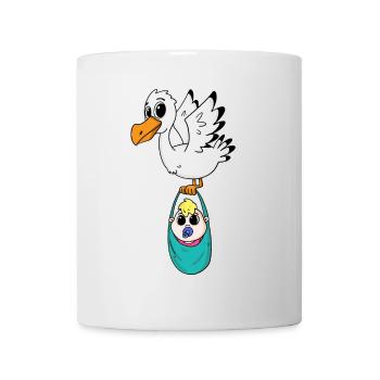 Oiseau avec grossesse de bébé - Mug blanc - blanc - Devant