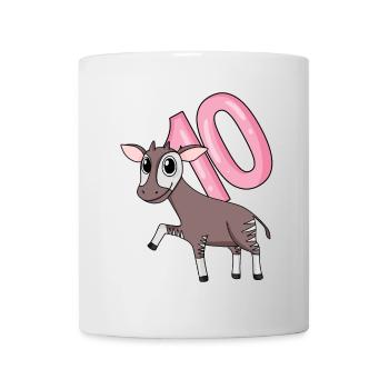 Mädchen 10 Jahre alt Okapi 10. Geburtstag Geschenk - Tasse - Weiß - Vorne