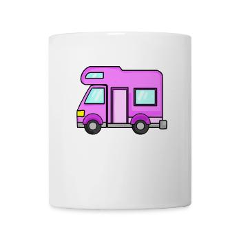 Camping Wagen Rosa Damen - Tasse - Weiß - Vorne