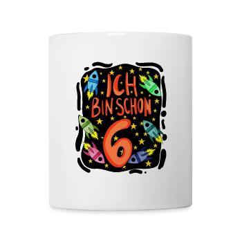 6. Geburtstag 6 Jahre Astronaut Weltall - Tasse - Weiß - Vorne