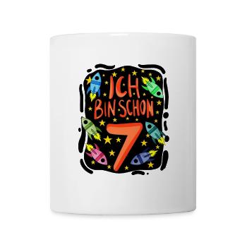 7. Geburtstag 7 Jahre Astronaut Weltall - Tasse - Weiß - Vorne