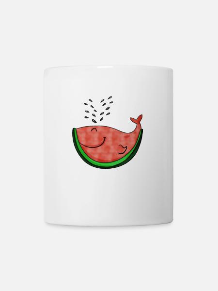 Wassermelone Wal Geschenk - Tasse - Weiß