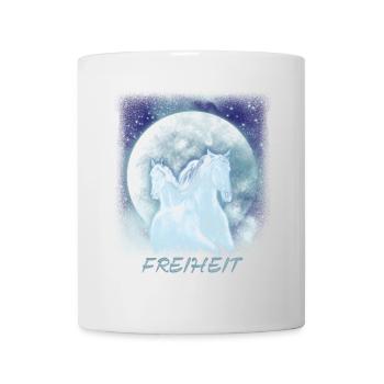 Pferde Mädchen Freiheit - Tasse - Weiß - Vorne