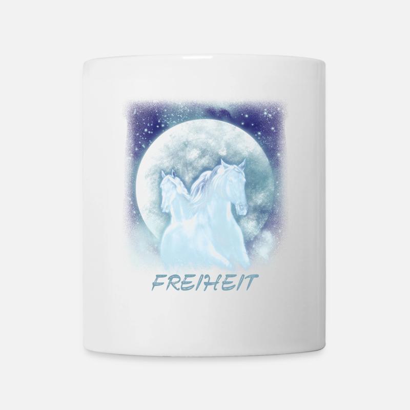Pferde Mädchen Freiheit - Tasse - Weiß